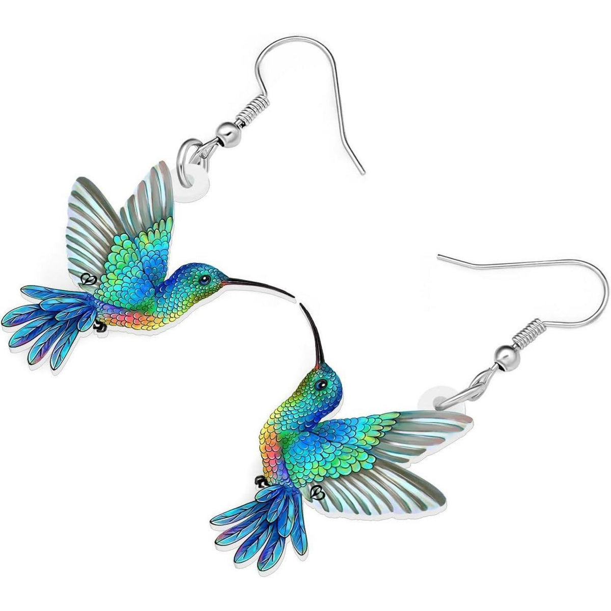 Acryl Kolibri Ohrringe Damen - Zarte Vogel Ohrringe Geschenk
