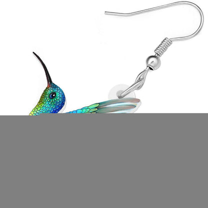 Acryl Kolibri Ohrringe Damen - Zarte Vogel Ohrringe Geschenk