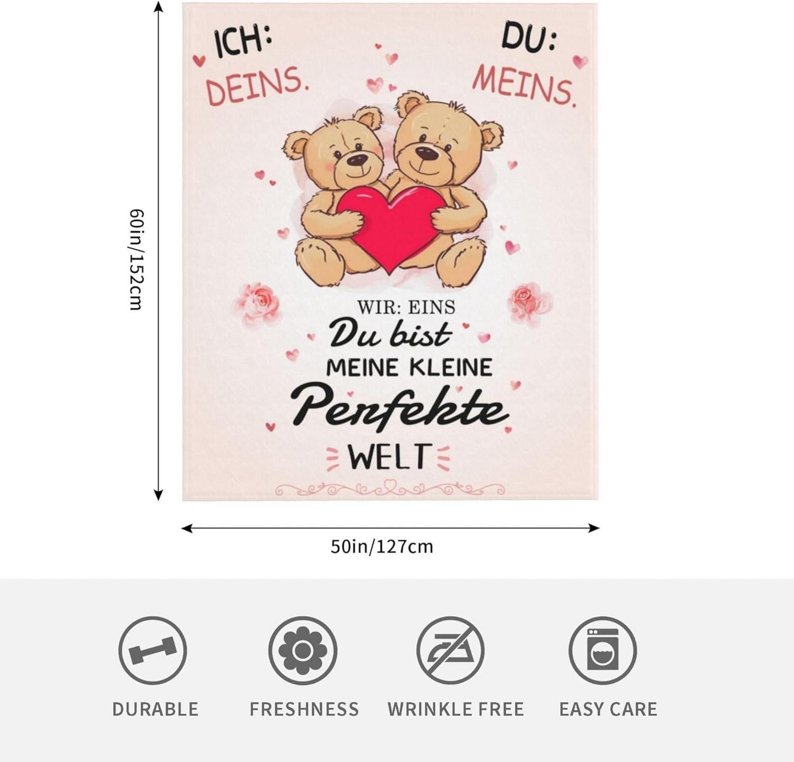 Liebe Dich Partner Geschenk Decke Flauschige 130x150cm Warme Kuscheldecke