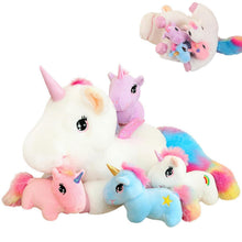Einhorn Plüschkissen mit Babys & Flügeln - Kuscheliges Spielzeug