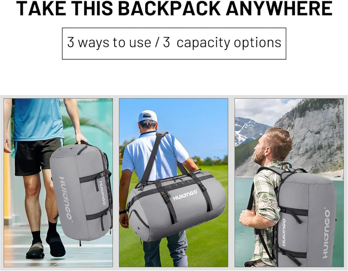 Sporttasche 35L Reisetasche Klein Weekender mit Schuhfach Grau