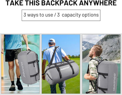 Sporttasche 35L Reisetasche Klein Weekender mit Schuhfach Grau