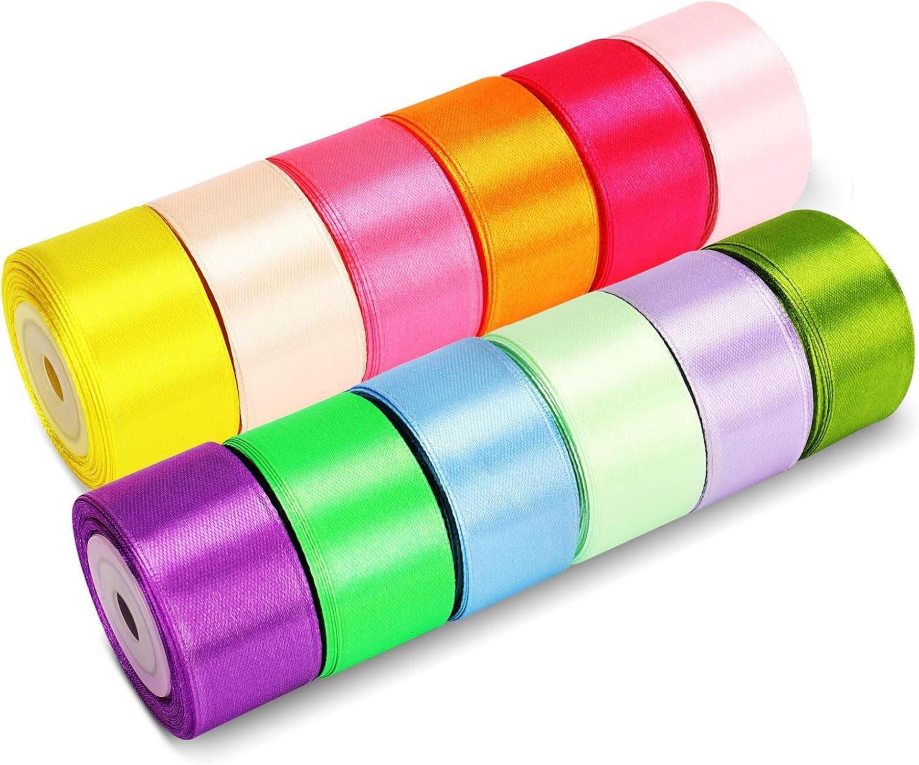 Satinband Bänder 12 Farben 25mm x 10m Geschenkband Schleifenband