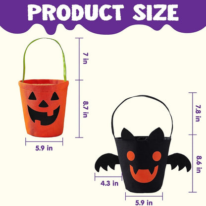 JOYIN Halloween Fledermaus Kürbis Filz Süßigkeiten Eimer Set