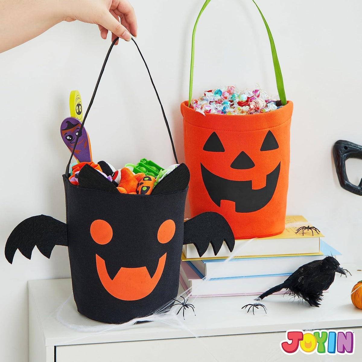Halloween Fledermaus Kürbis Süßigkeiteneimer Set Filz wiederverwendbar