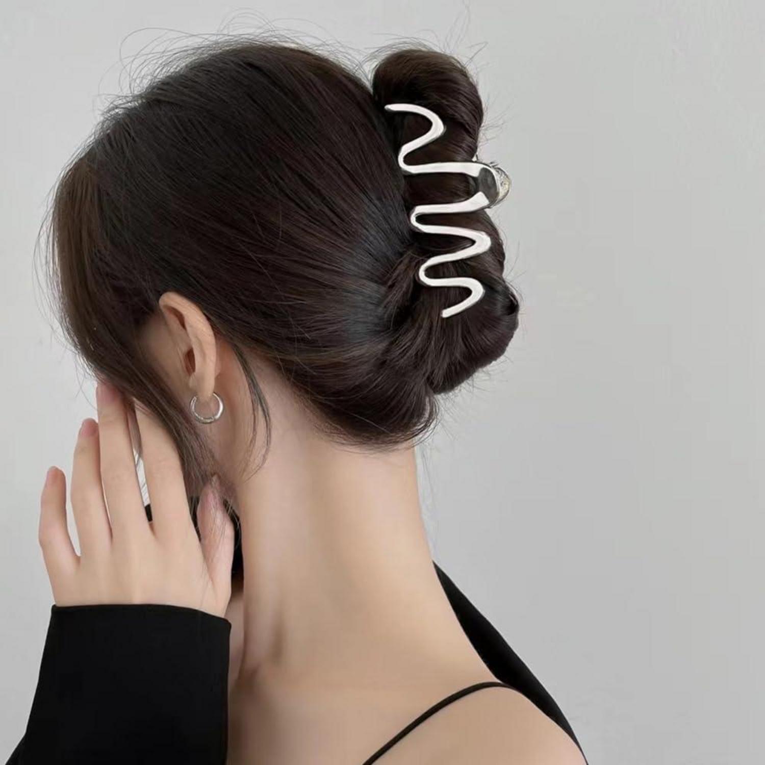 4er Set Silber Metall Haarspangen Damen Mädchen Haar Accessoires
