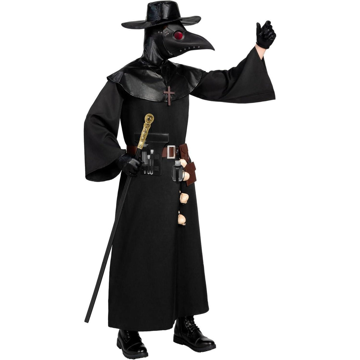 Herren Pestarzt Kostüm Set mit Maske und Zubehör XL