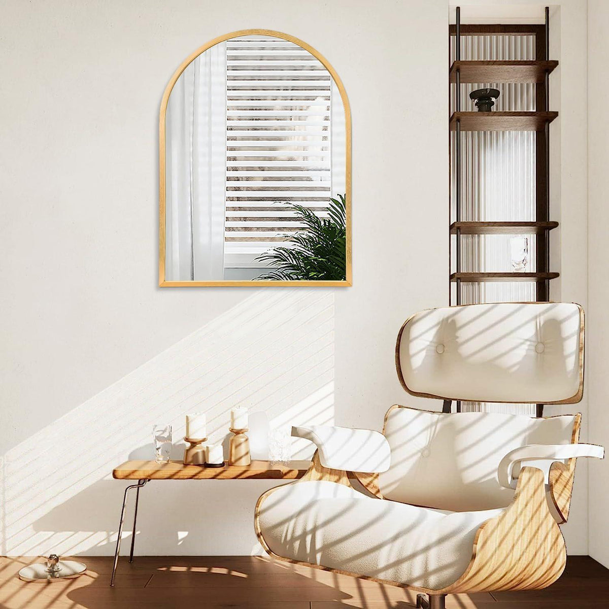 Gewölbter Wandspiegel Gold – 70x50cm, Elegantes Design