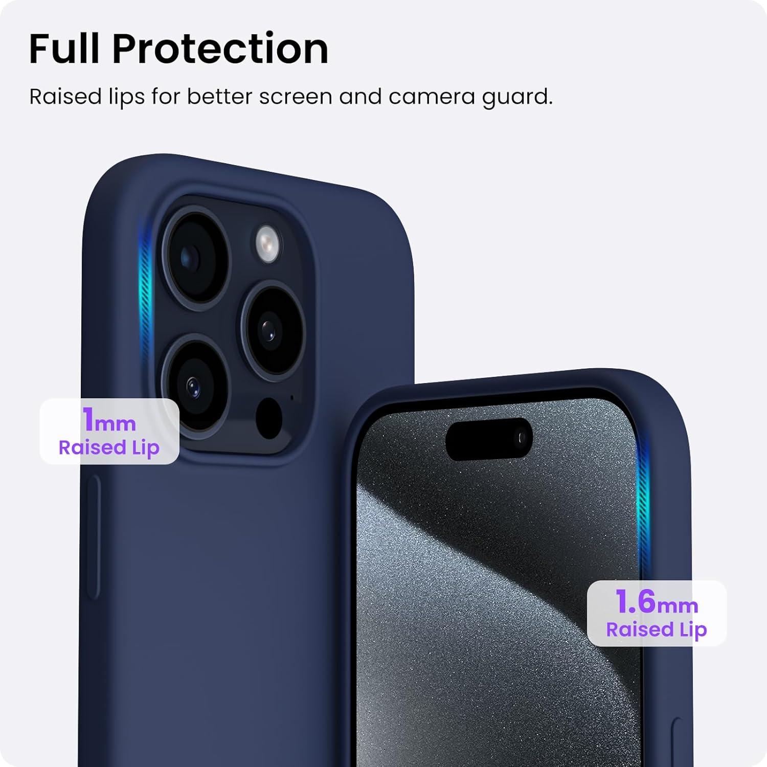 iPhone 15 Pro Hülle Silikon 6,1 Zoll - Kratzfeste Schutzhülle - Mitternachtsblau