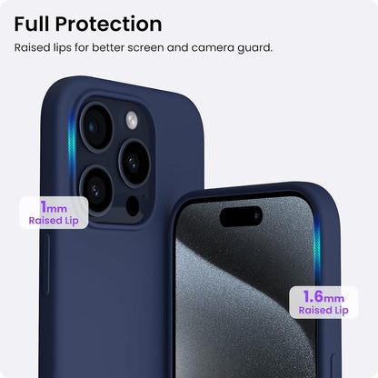 iPhone 15 Pro Hülle Silikon 6,1 Zoll - Kratzfeste Schutzhülle - Mitternachtsblau