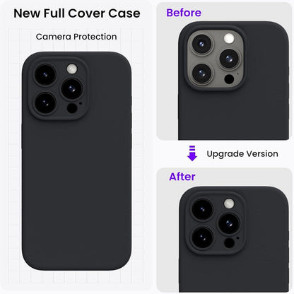 ORNARTO iPhone 15 Pro Max Hülle mit Kameraschutz und Schutzfolien - Schwarz