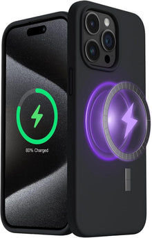 Magnetische Hülle für iPhone 15 Pro Max Silikon mit starken Magneten