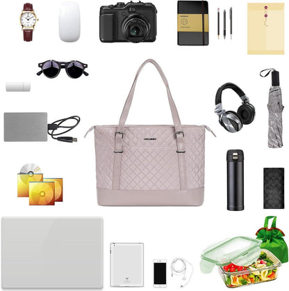 Damen Laptop Handtasche 15,6 Zoll USB Groß Wasserdicht Tote Bag