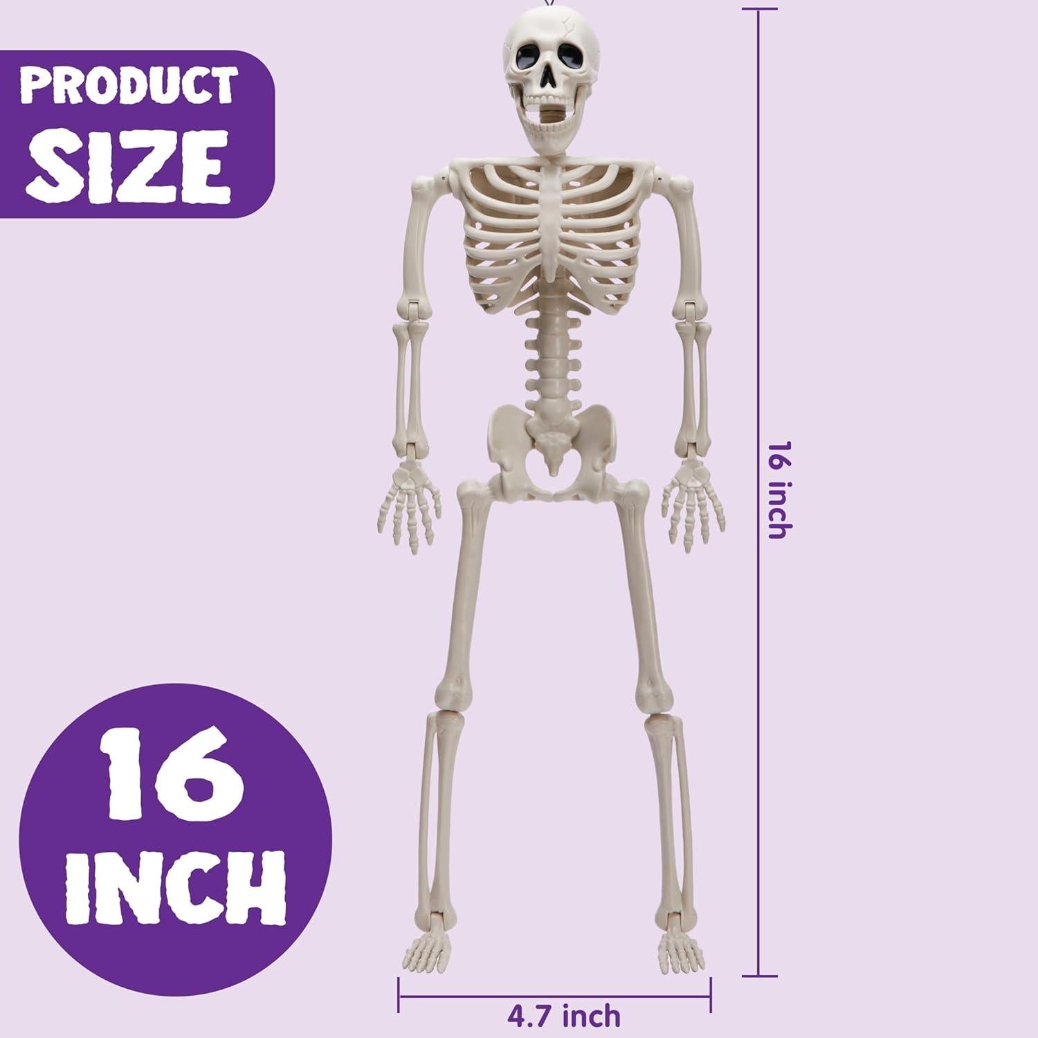 Bewegliche Halloween-Skelette 5er Set 40,6cm