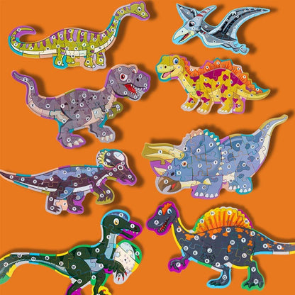 Montessori Dino Puzzle Holz 26Teile Lernspiel ab 2 Jahre