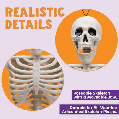 Halloween Skelette Set für Dekorationen, 40.6 cm, Bewegliche