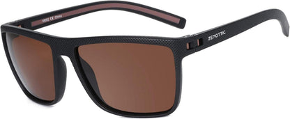 Polarisierte TR90 Sonnenbrille UV400 Schutz Herren Schwarz/Braun