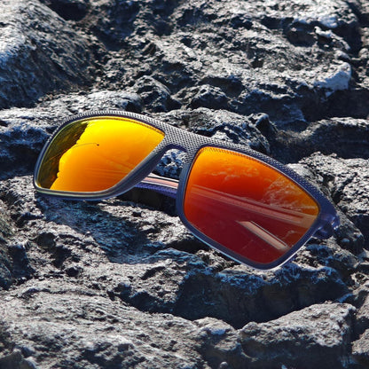 Polarisierte TR90 Herren Sonnenbrille UV400 Schutz Quadrat Orange