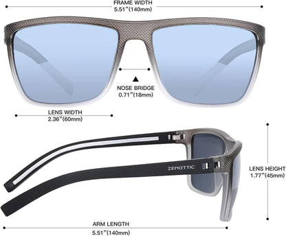 Polarisierte Sonnenbrille Herren UV400 TR90 Rahmen Grau