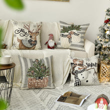 Weihnachten Kissenbezüge Rentier Schneemann 4er Set 50x50 cm