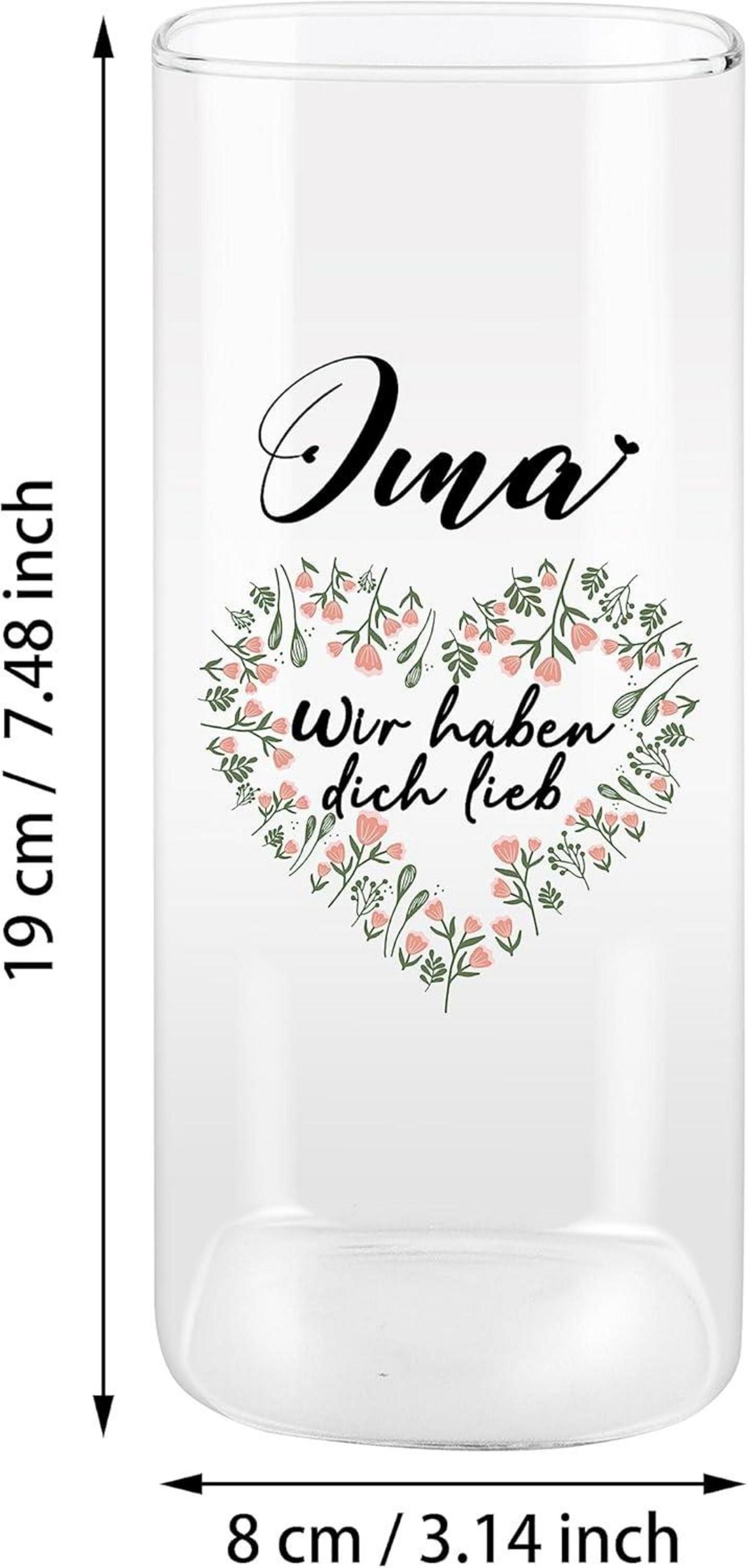 Moderne Glasvase Geschenk Oma Weihnachten Deko Blumenvase