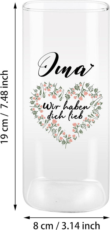 Moderne Glasvase Geschenk Oma Weihnachten Deko Blumenvase