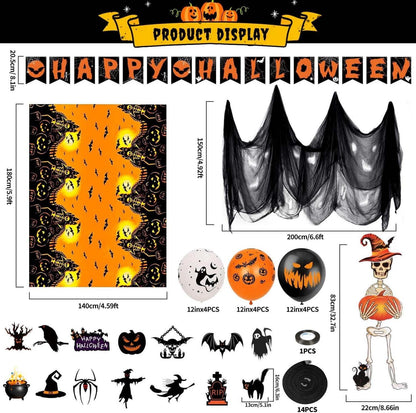 iZoeL XXL Halloween Partydeko Gruselig Set mit HAPPY