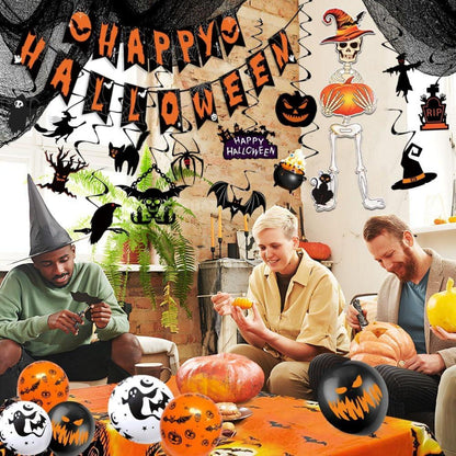 XXL Halloween Partydeko Gruselige Horror Girlande Luftballons