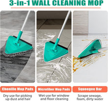 JEHONN Bodenwischer mit Griff 200CM 3-In-1 Mop 6 Ersatz Pads