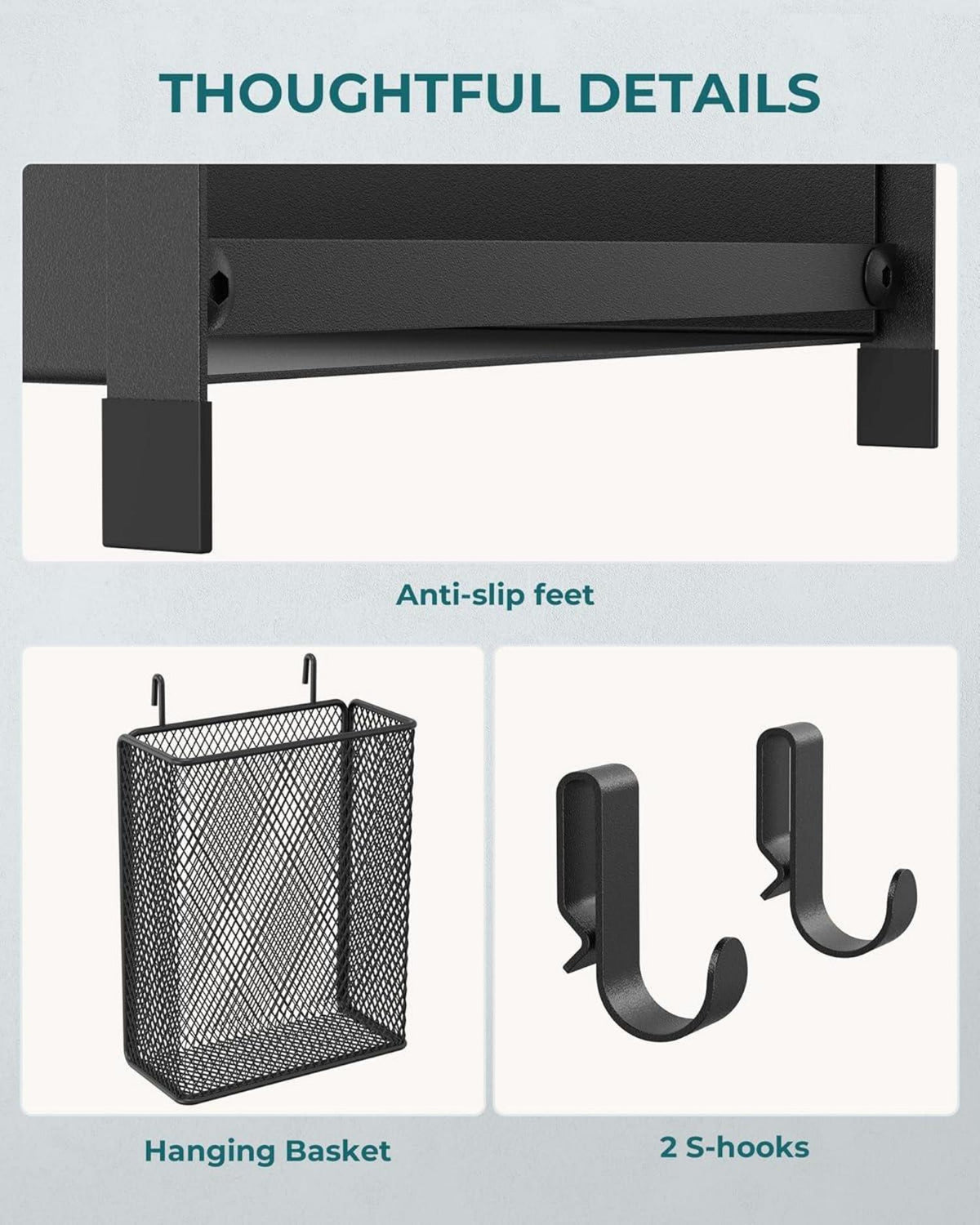 OROPY 2 Tier Gewürzregal höhenverstellbar Metall Schwarz