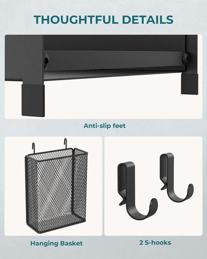OROPY 2 Tier Gewürzregal höhenverstellbar Metall Schwarz