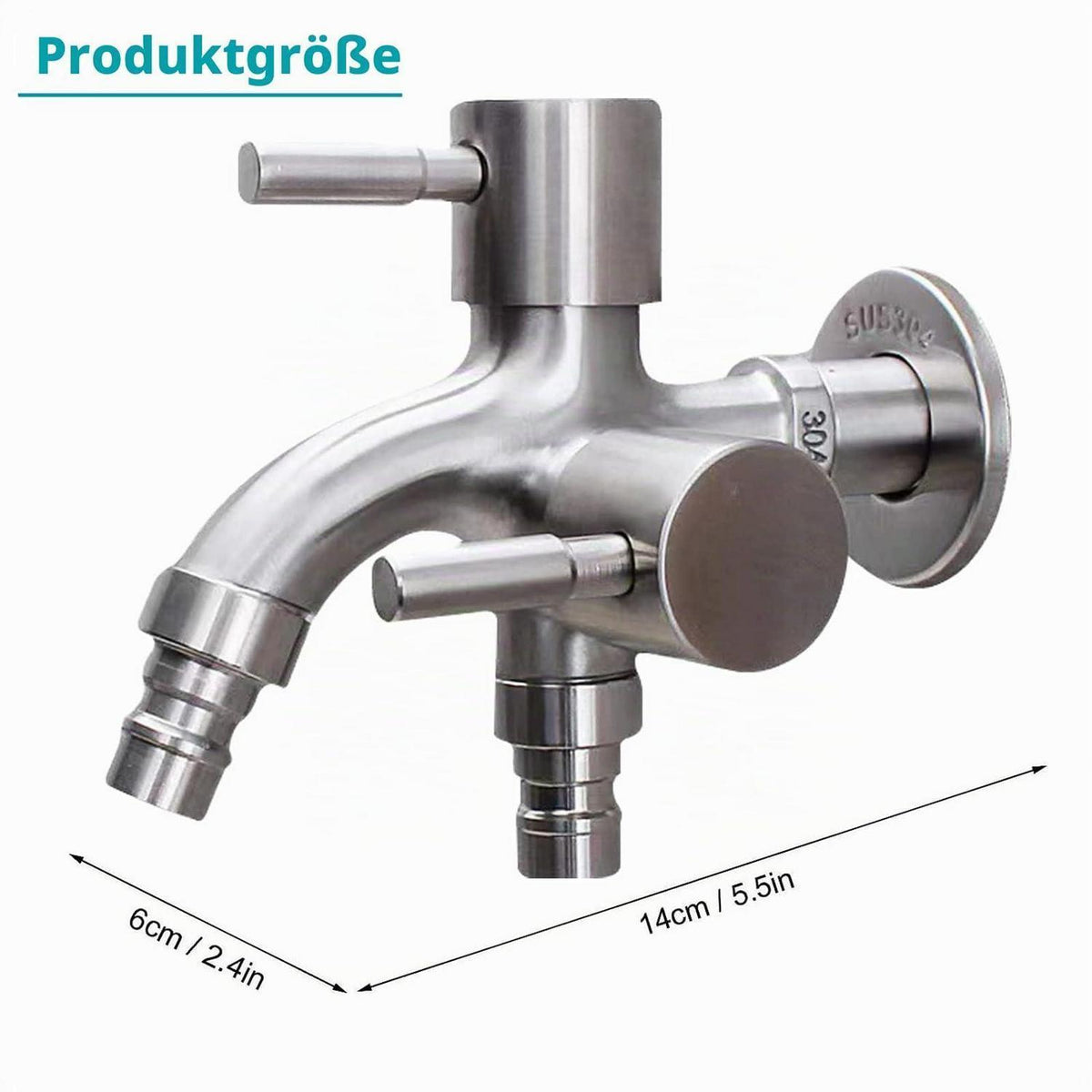 Doppel-Gartenwasserhahn 1/2 Zoll - Universal Wasserhahn