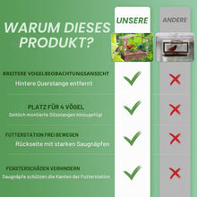 Fenster-Vogelfutterspender aus Metall mit Saugnäpfen