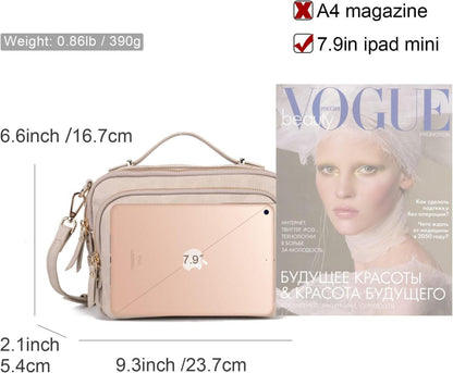 Moderne Gladdon Umhängetasche Damen - Leder Crossbody Schultertasche Beige