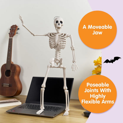 2 Stück 61 cm Halloween Skelette Ganzkörper beweglich Gruselige