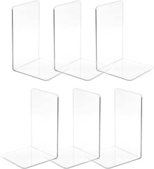 Transparente Acryl Buchstützen Set 3 Paare Bücherhalter 18x12x12CM