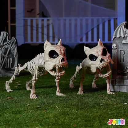 2er Pack Halloween Hund Skelett Deko 40,6 cm Kunststoff Knochen