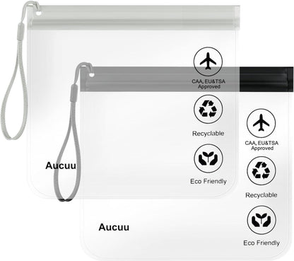 Aucuu 1L Transparente Flugzeug-Kulturbeutel für Flüssigkeiten 20x20cm