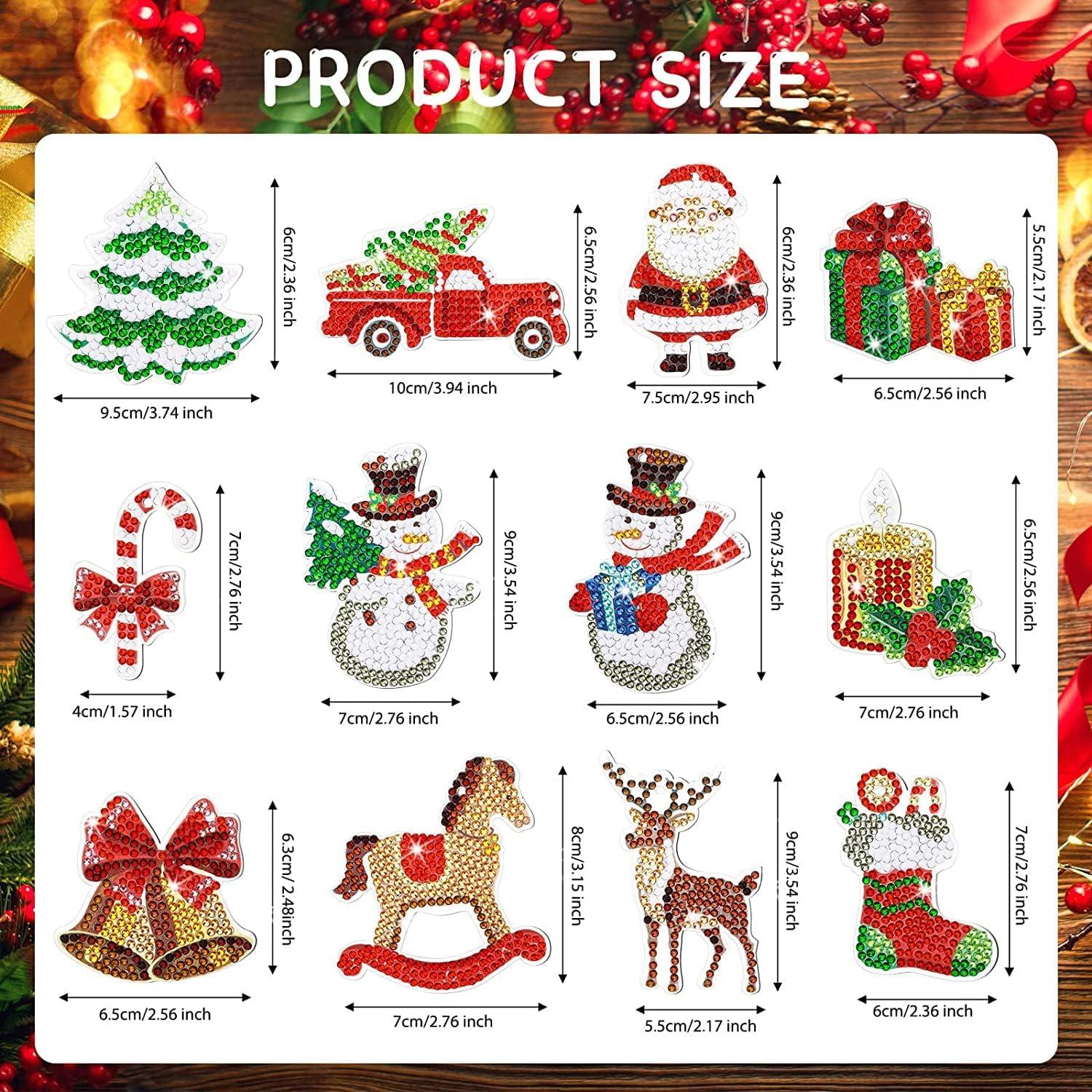 Diamond Painting Weihnachten Schlüsselanhänger 12er Set DIY Kit