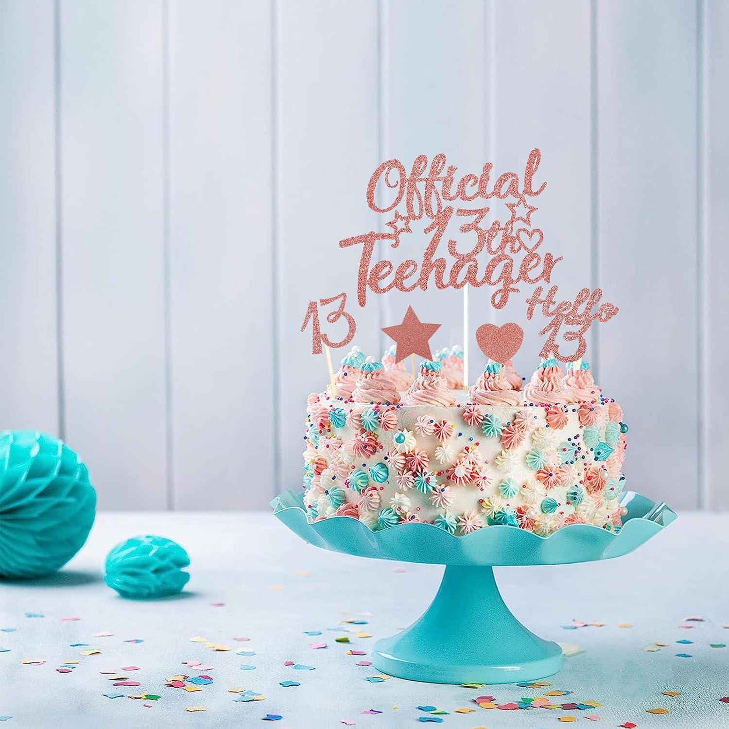 Glitzer Deko 13. Geburtstag Mädchen Teenager Cupcake Toppers