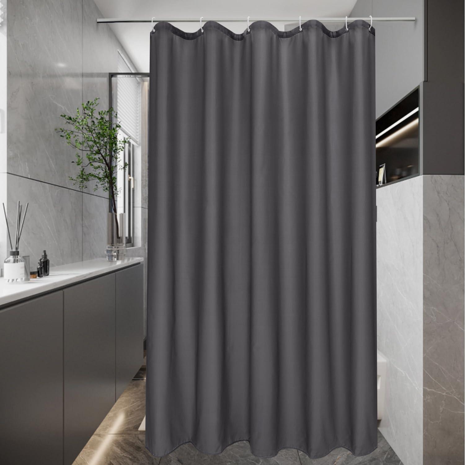 Schmaler Duschvorhang 100x200 Grau Textil Wasserdicht Anti-Schimmel