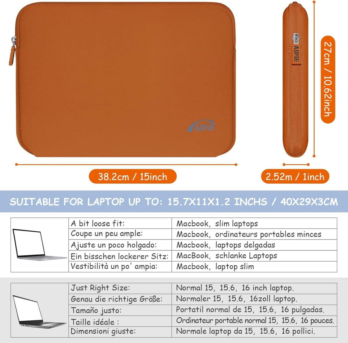 Laptoptasche 15 15.6 Zoll Stoßfest 35.5x25x2 cm Business