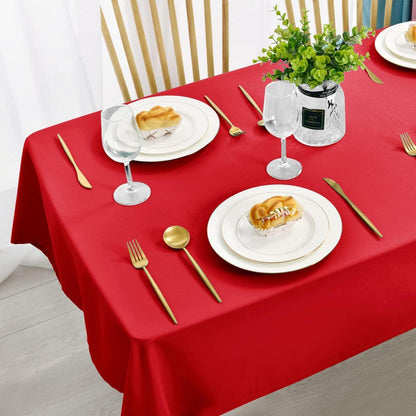 2x Rot Tischdecke 140x240cm – Fleckschutz & Abwaschbar