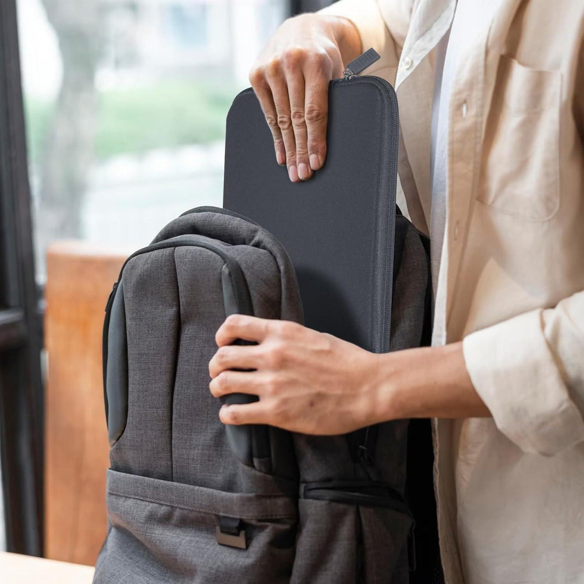 Laptoptasche 15 15.6 Zoll Stoßfest Notebook Aktentasche Herren