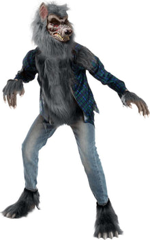 Halloween Werwolfkostüm für Kinder Grauhaarige Wolfskostüme mit Maske
