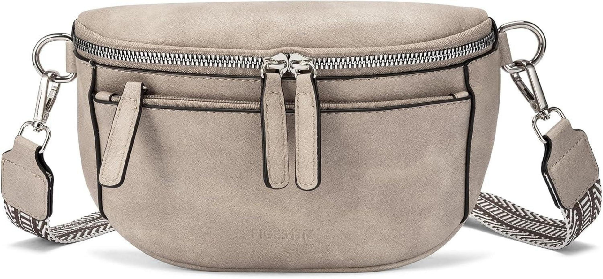 FIGESTIN Damen Bauchtasche PU Leder Crossbody Bag Verstellbarer Riemen