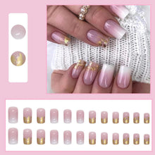 24 Stück Rosa Gradient Acryl Falsche Nägel Press on Nails