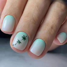 Ceboic Grüne Blätter Acryl Falsche Nägel Press on Nails 24 Stück