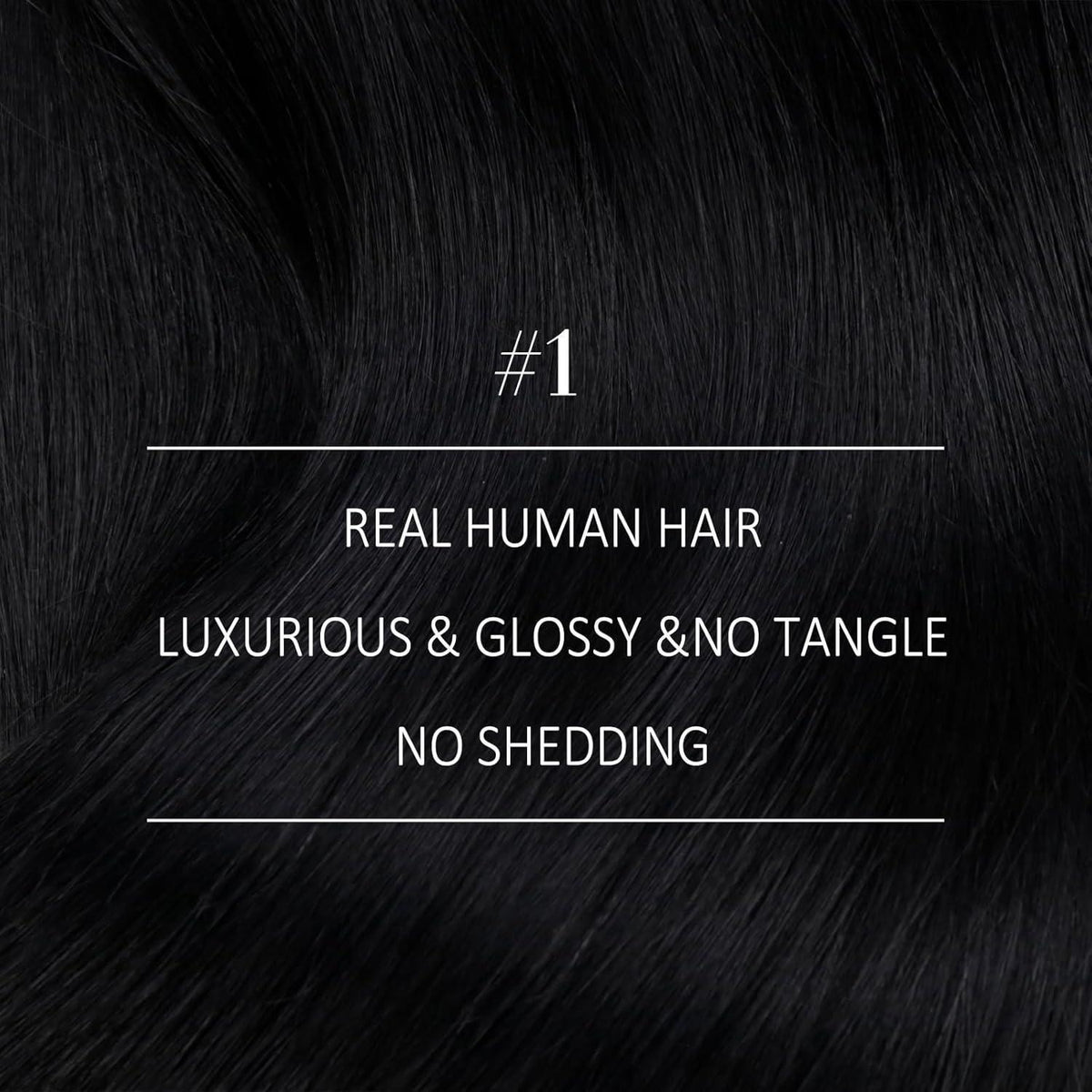 Echthaar Tressen Schwarz 45cm - 100g Weft Hair Extensions