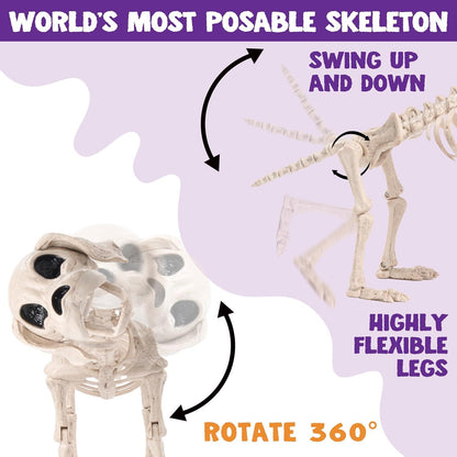 JOYIN Posable Halloween Hund Skelett Dekoration 25cm